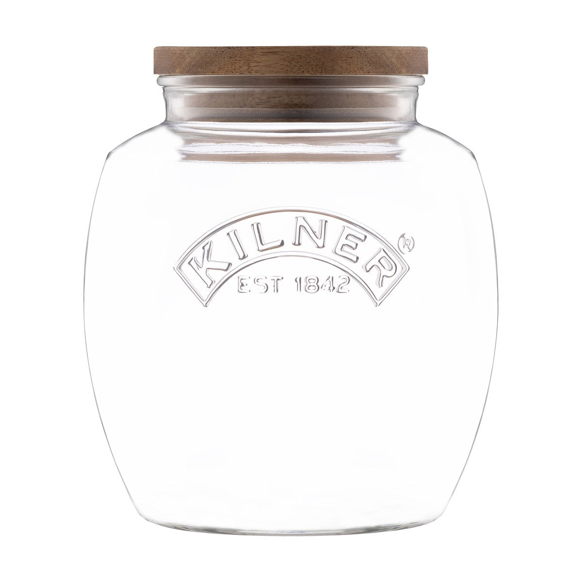 Kilner Universal Glass Storage Jar Wooden Lid 2 Litre - pantry storage jar