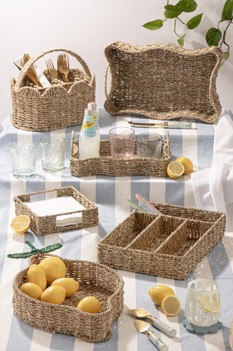 Ladelle Hayman Seagrass Cutlery Tray with coordinating tableware