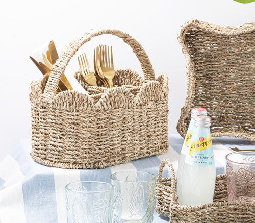 Ladelle Hayman Seagrass Utensil Caddy Holder styled kitchen setting
