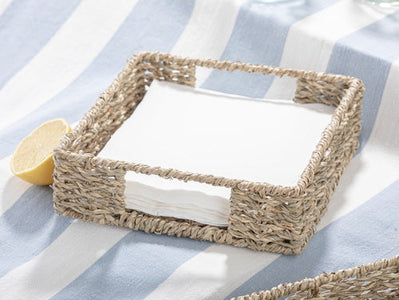 Ladelle Hayman Seagrass Napkin Holder styled table setting - resort dining