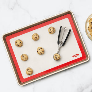 OXO Good Grips baking mat detail — flexible silicone with fibreglass core