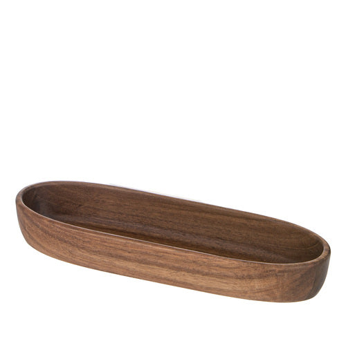 Ladelle Gather Acacia Long Bowl - natural timber grazing serveware