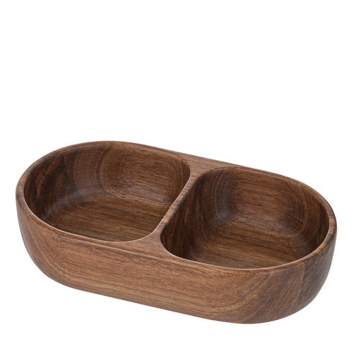 Ladelle Gather Acacia 2 Part Bowl - sectional grazing serveware