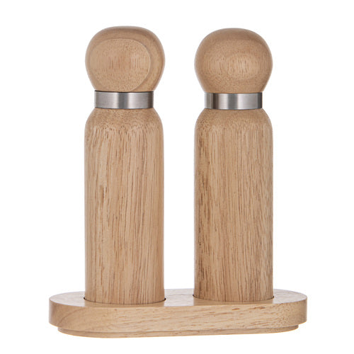 Ladelle Gather Salt & Pepper Grinder Set Blonde - rubberwood benchtop set