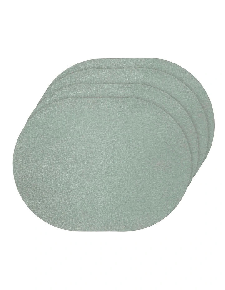 Ladelle Hugo oval placemats in sage, 4 pack