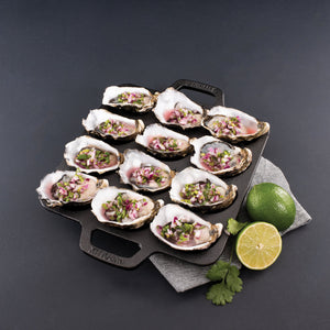 Pyrocast Cast Iron Oyster Tray, 12 Piece - Pyrolux