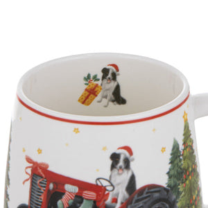 Christmas at the Farm Tractor Driver Mug – Ashdene – view 2