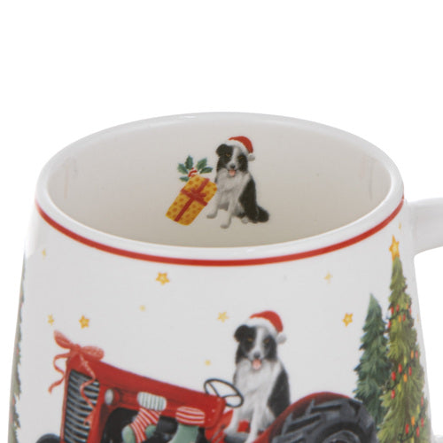 Christmas at the Farm Tractor Driver Mug – Ashdene – view 2