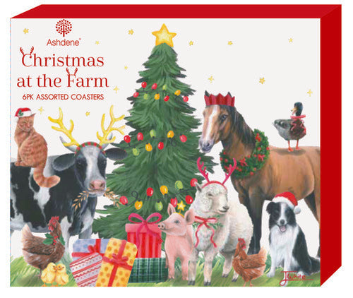 Christmas at the Farm Coaster Set of 6 – Ashdene – view 2