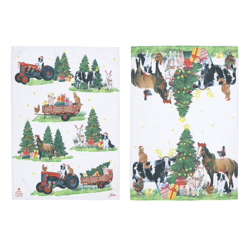 Christmas at the Farm Tea Towel Set of 2 – Ashdene