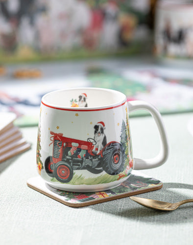 Christmas at the Farm Tractor Driver Mug – Ashdene – view 4
