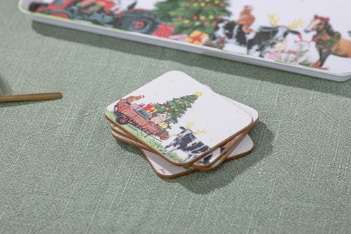 Christmas at the Farm Coaster Set of 6 – Ashdene – view 3