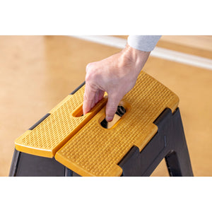 Vigar Compact 2-Step Folding Stool 40cm Bamboo Top – Black