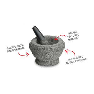 Mortar & Pestle 20cm Rough Green Granite - Avanti