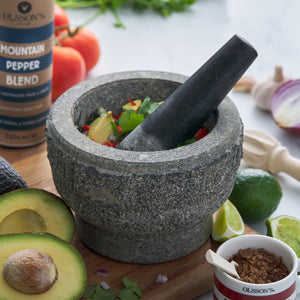 Mortar & Pestle 20cm Rough Green Granite - Avanti