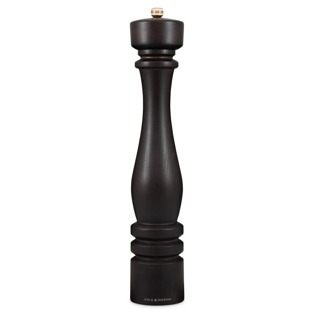 Cole & Mason London 400mm Chocolate Wood Pepper Mill - tall beech wood pepper grinder