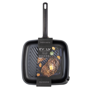 Pre-Seasoned Carbon Steel Grill Pan 26x28cm – Evolv