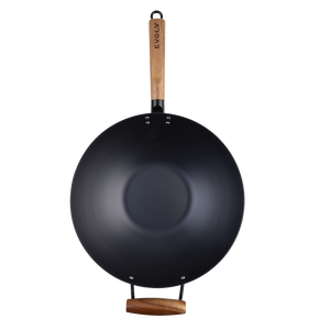 Carbon Steel Wok 35cm with Acacia Wood Handle – Evolv