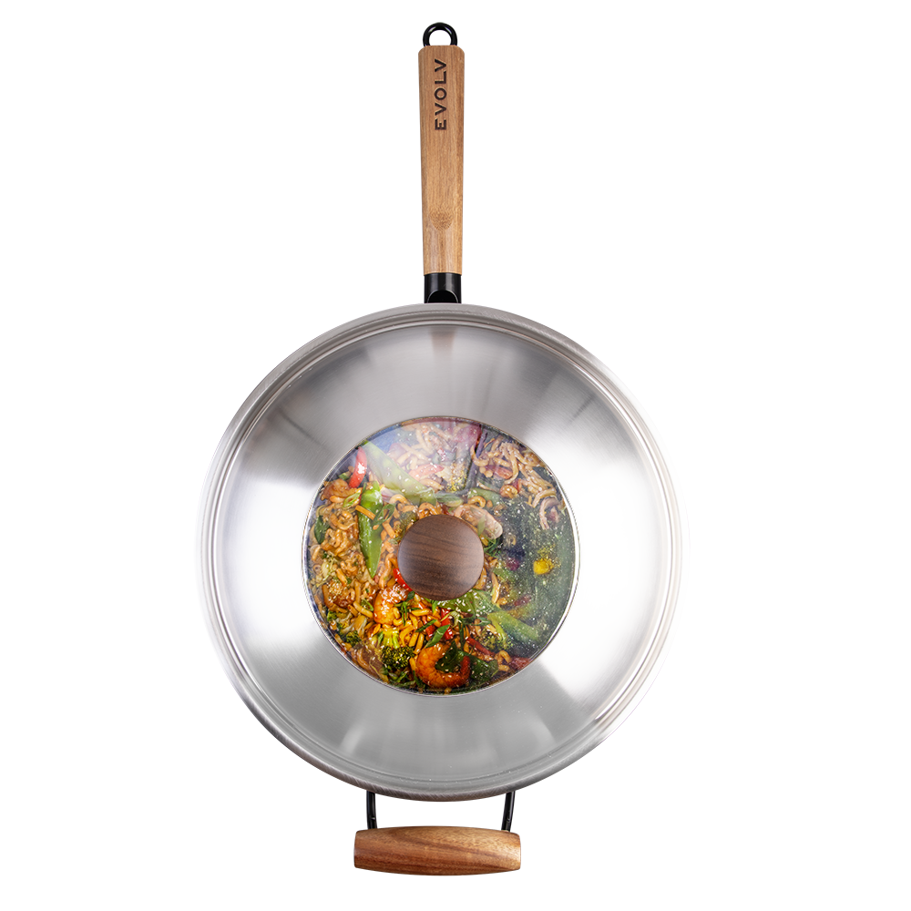 Stainless Steel & Glass Wok Lid 35cm – Evolv
