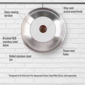 Stainless Steel & Glass Wok Lid 35cm – Evolv