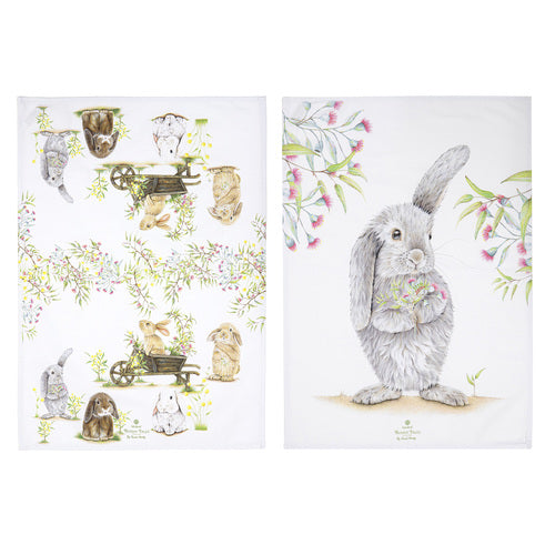 Ashdene Bunny Tales kitchen textiles — pastel Easter design by Sarah Hardy