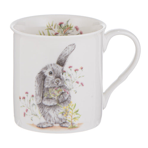 Ashdene Bunny Tales Grey Bunny Mug — pastel Easter bone china by Sarah Hardy