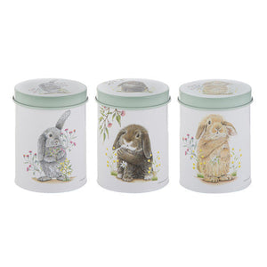 Ashdene Bunny Tales 3pk Canister Set — pastel Easter kitchen storage by Sarah Hardy