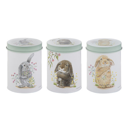 Ashdene Bunny Tales 3pk Canister Set — pastel Easter kitchen storage by Sarah Hardy