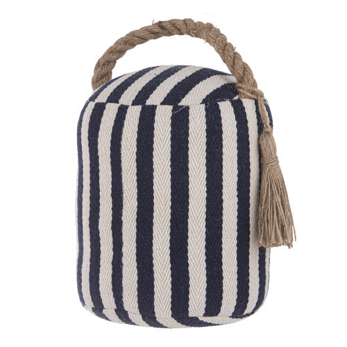 Ladelle Mossman Door Stop Navy Stripe - weighted fabric door stop