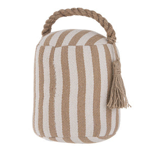Ladelle Mossman Door Stop Latte Stripe - weighted fabric door stop