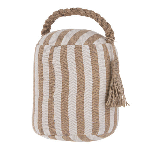 Ladelle Mossman Door Stop Latte Stripe - weighted fabric door stop