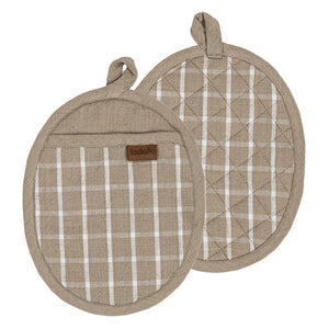 Ladelle Hemingway 2pk Pot Holder Taupe - heat-resistant kitchen pot holder