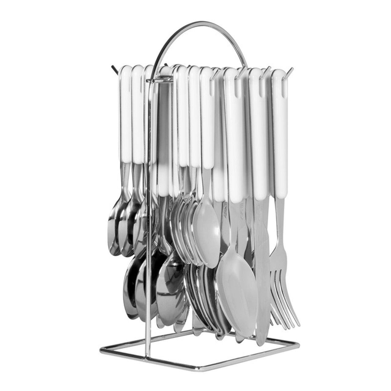 Hanging Cutlery With Wire Frame - White