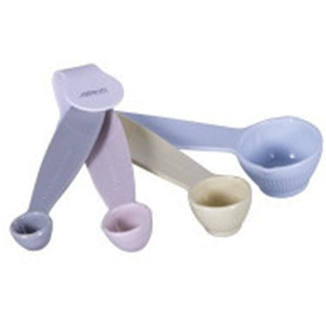 Avanti Ribbed Measuring Spoons Pastel - alternate angle showing nested spoons