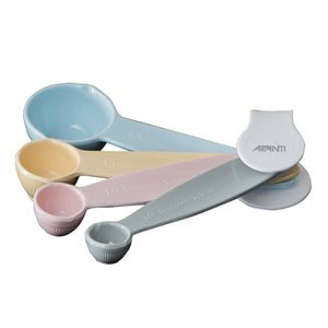 Avanti Ribbed Measuring Spoons Pastel Set of 4 - melamine with pouring spouts