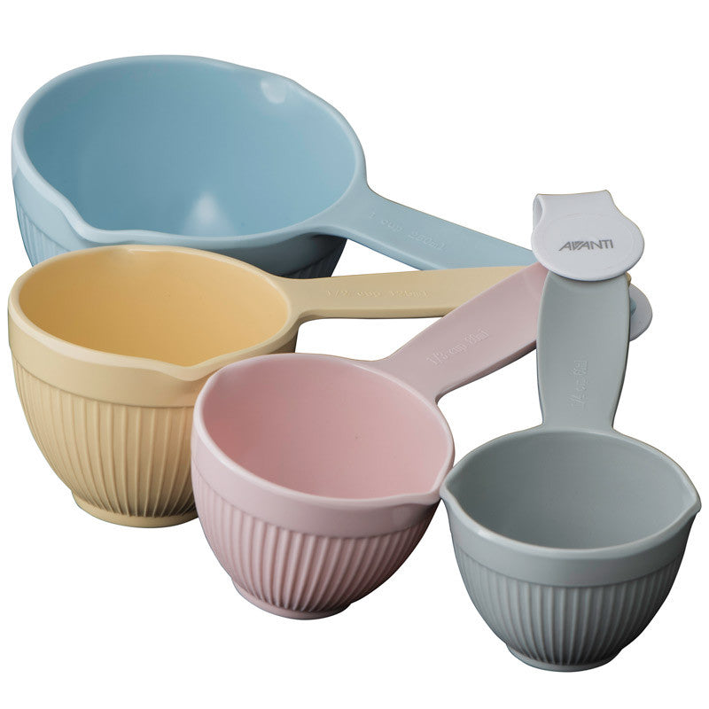 Avanti Ribbed Measuring Cups Pastel Set of 4 - melamine with pouring spouts