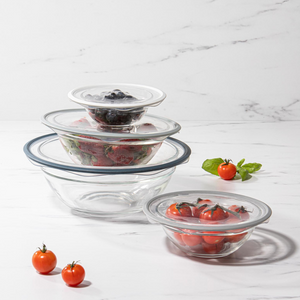 Ladelle Eco Flexi 3pk Small Airtight Bowl Cover sealed on bowl - eco kitchen cover