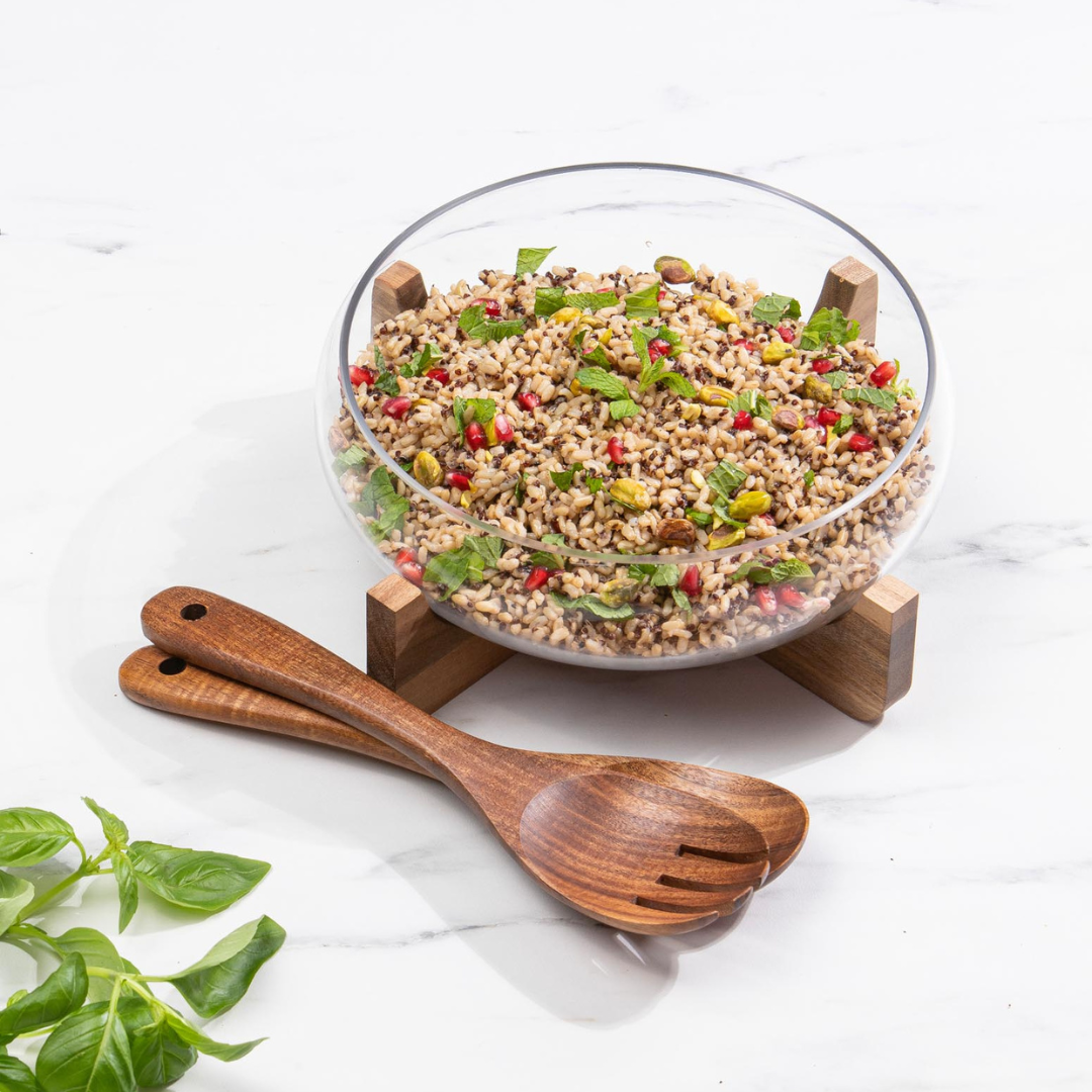 Gather Glass & Acacia Salad Bowl – Ladelle