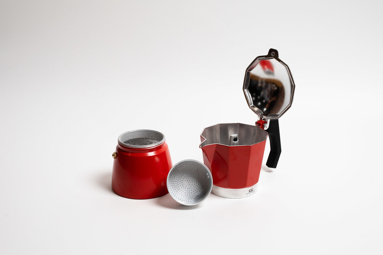 Coffee Culture Red Stovetop Coffee Maker 9 Cup - Italian espresso maker