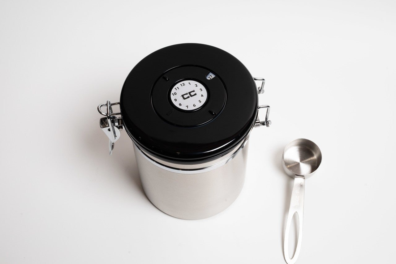 Large Stainless Steel Coffee Canister - Coffee Culture