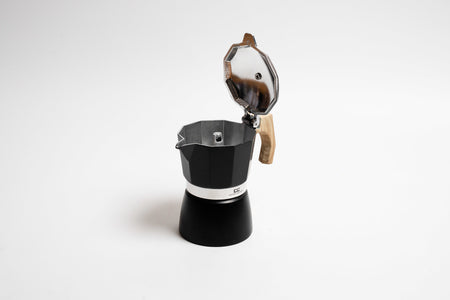 Coffee Culture Black Stovetop Coffee Maker 3 Cup - moka pot detail