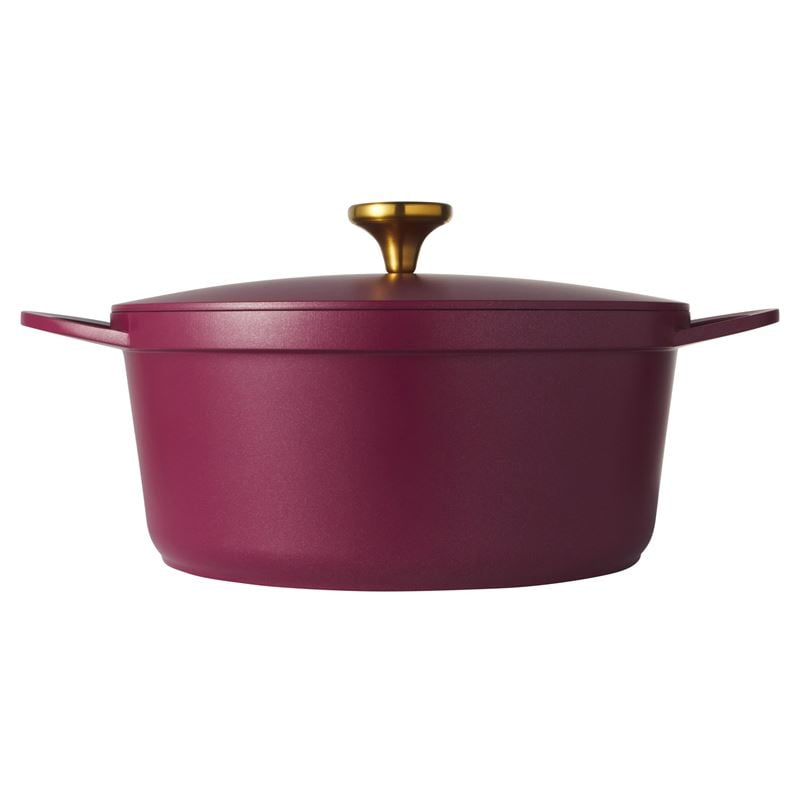 Maxwell & Williams Cast Lite Non-Stick Casserole 28cm Cherry - cast aluminium cookware