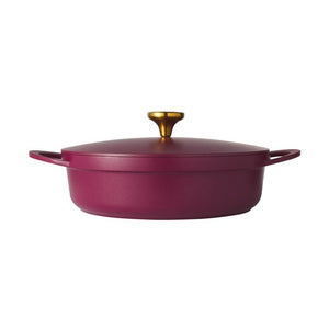 Maxwell & Williams Cast Lite Shallow Casserole 28cm Cherry - cast aluminium cookware