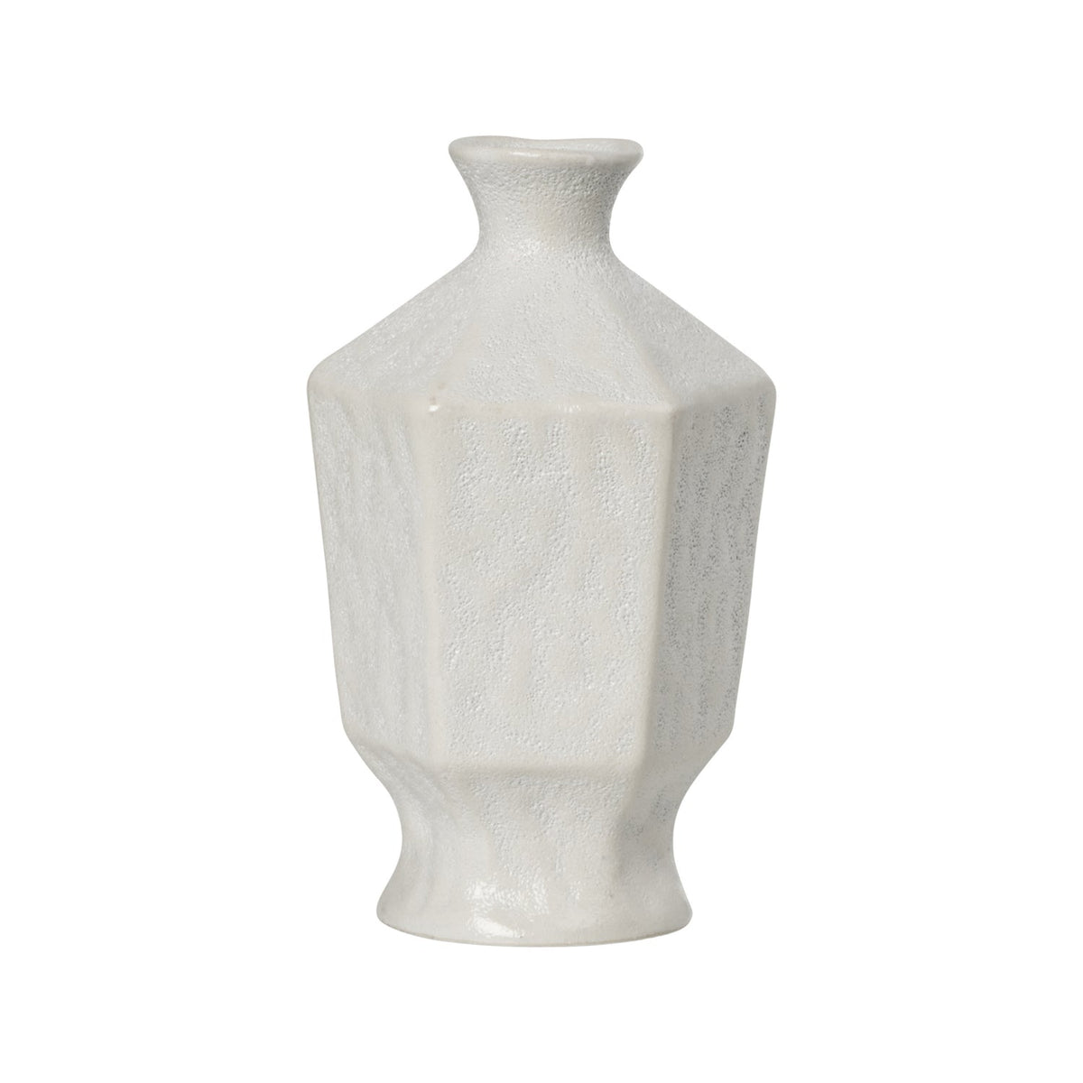 Amalfi Lido Vase 23cm White Pebble - textured stoneware vase