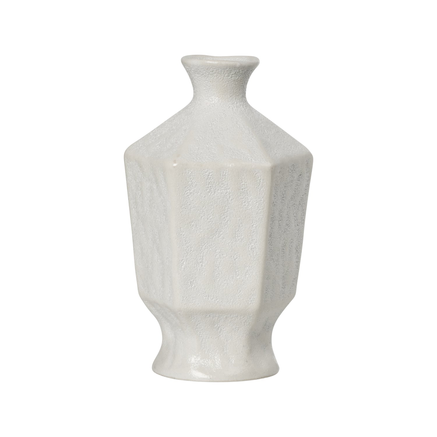 Amalfi Lido Vase 23cm White Pebble - textured stoneware vase