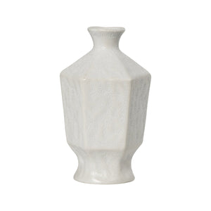 Amalfi Lido Vase 23cm White Pebble - textured stoneware vase