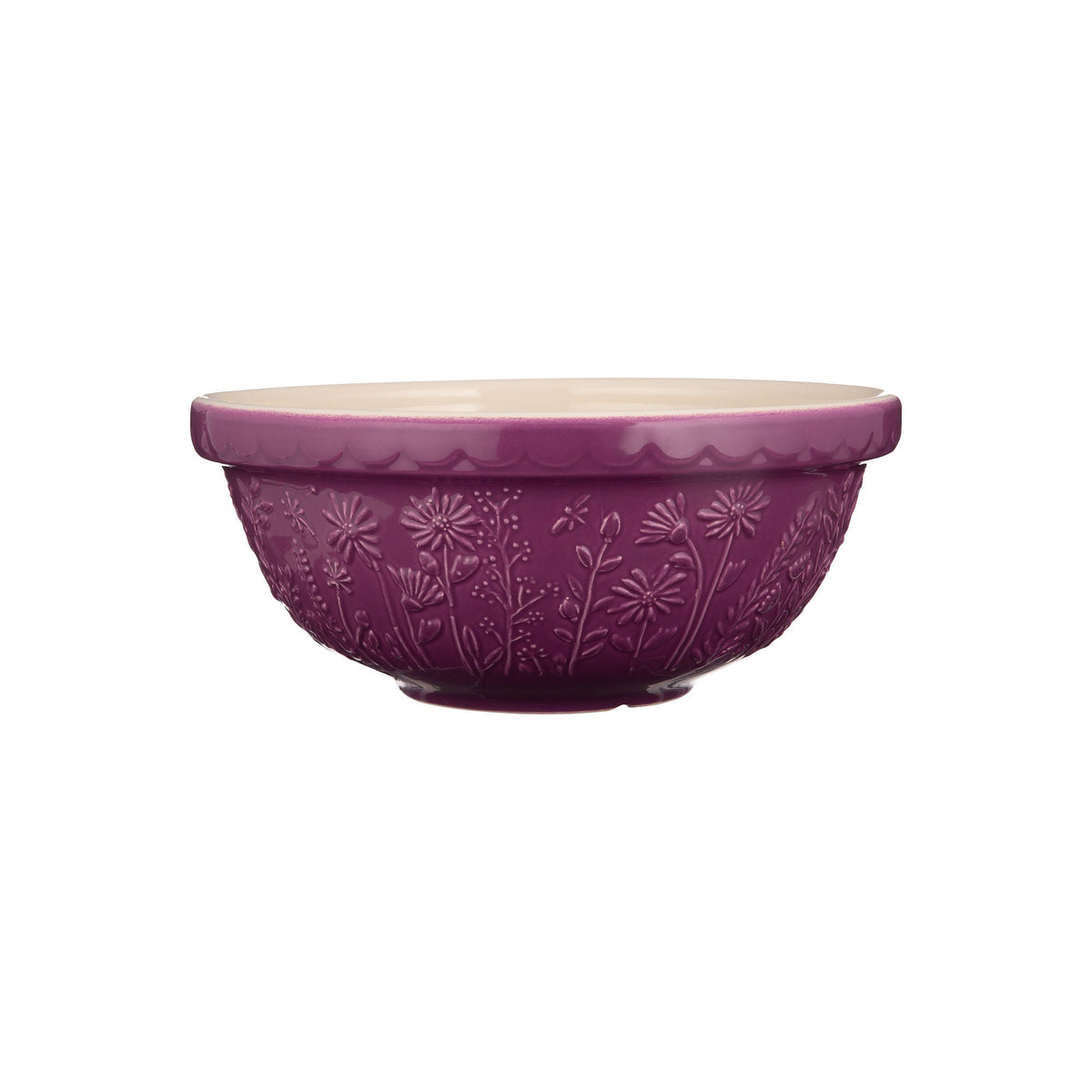Mason Cash Meadow Daisy Mixing Bowl 26cm - purple embossed floral mixing bowl