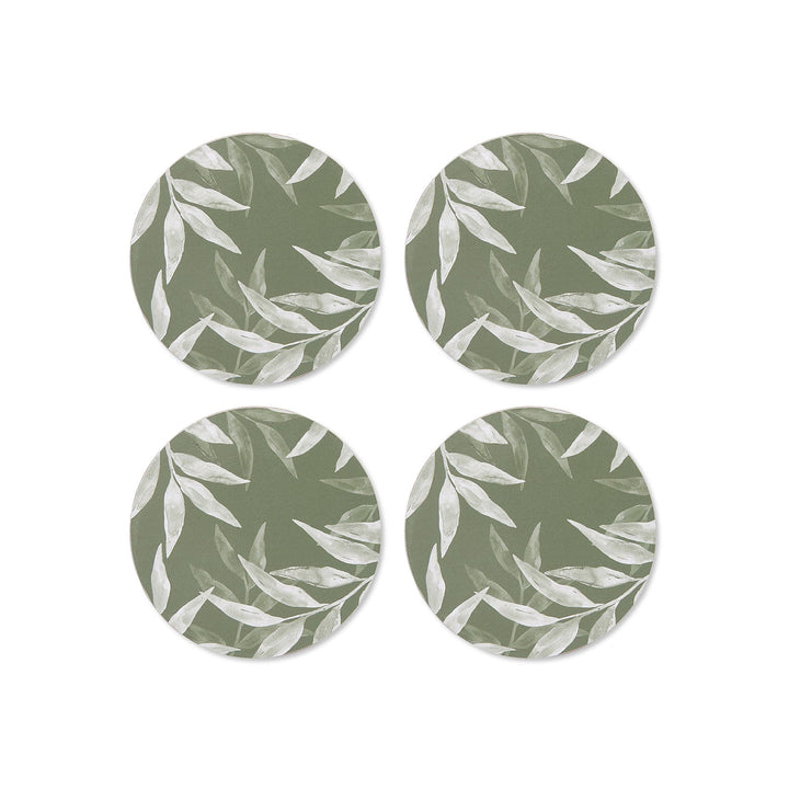 Woodlands Green Round Coasters