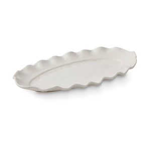Oval Plate Large 41x23x3.5cm – Sullivan White Wavy