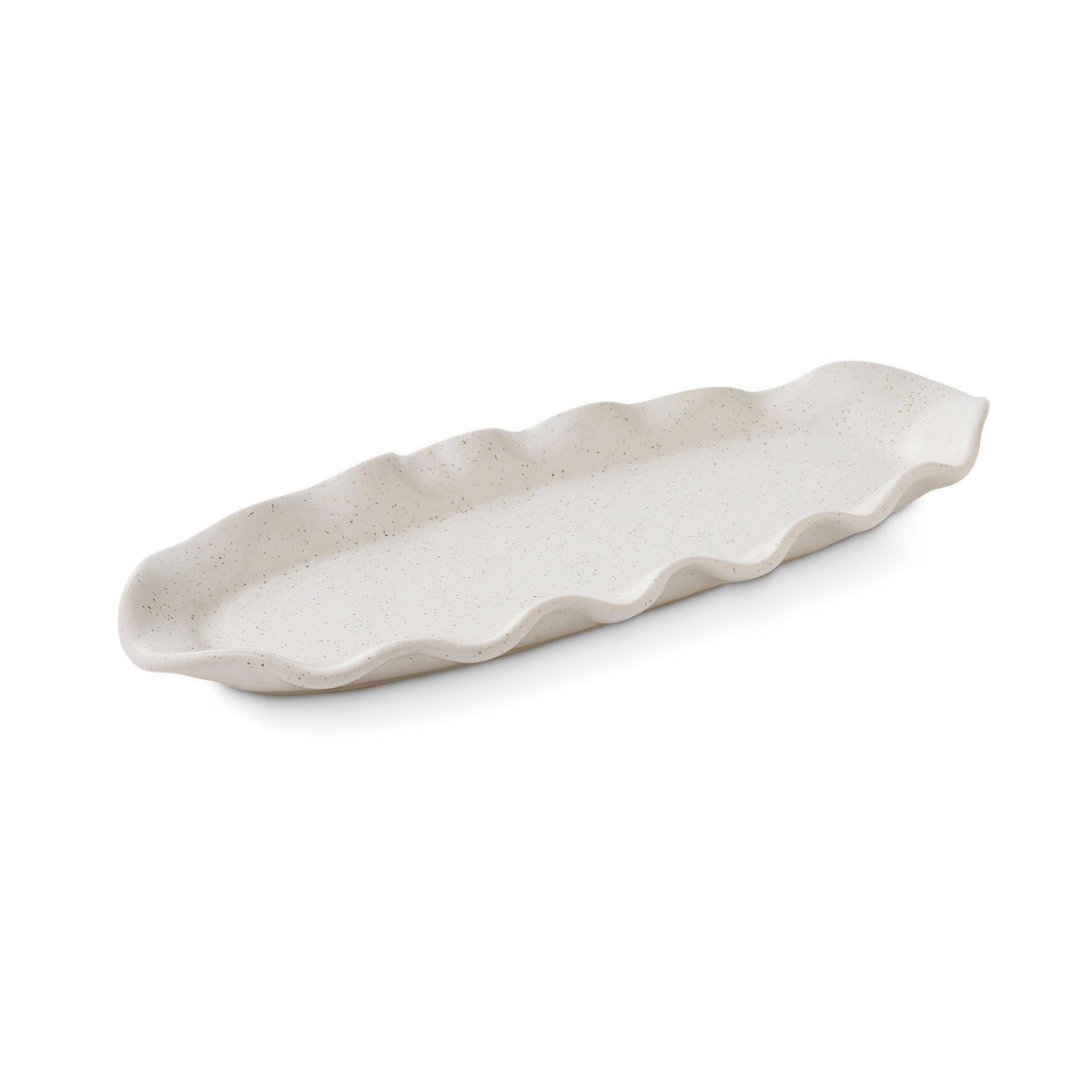 Oval Plate Small 33.8x13.6x3cm – Sullivan White Wavy
